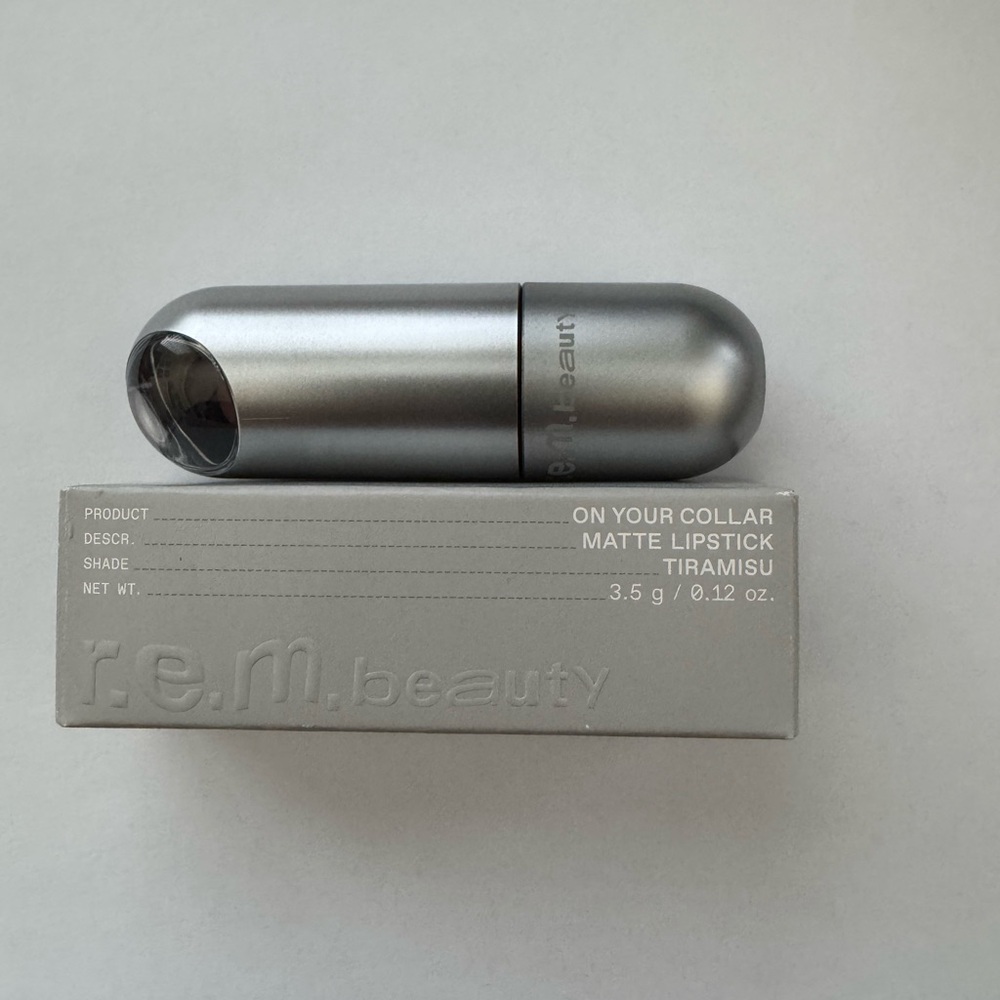 r.e.m. beauty ON YOUR COLLAR MATTE LIPSTICK. Tiramisu